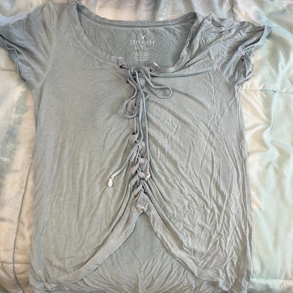 XS Light Blue Soft & Sexy American Eagle Shirt